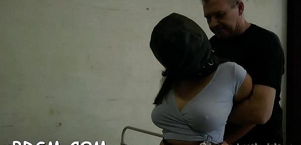  Gagged angel is punished with painful toy playing